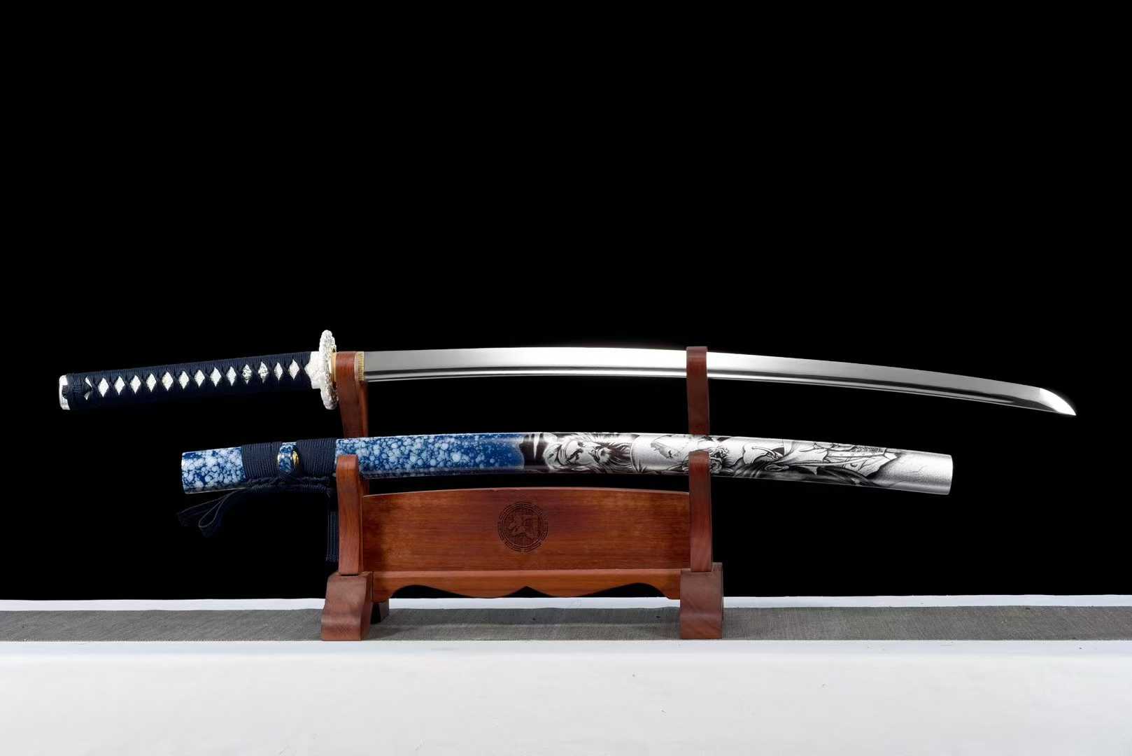 Kiếm Nhật Vân Trường – Katana Lưỡi Máu, Thép Lò Xo Cao Cấp, Uốn 90 Không Biến Dạng, Cắt Sắt Không Mẻ